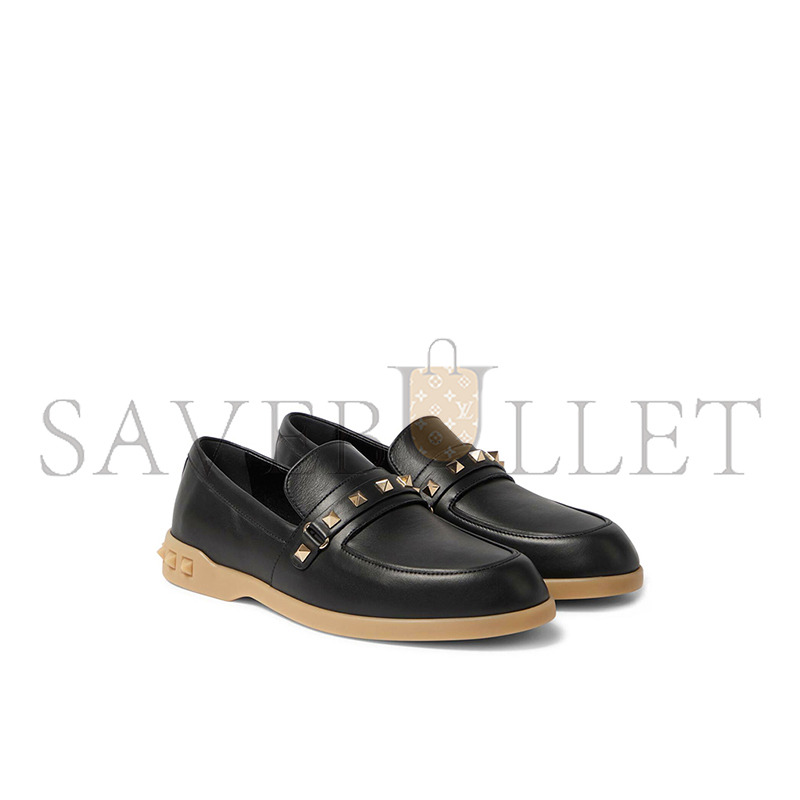 VALENTINO GARAVANI LEISURE FLOWS LEATHER LOAFERS 
